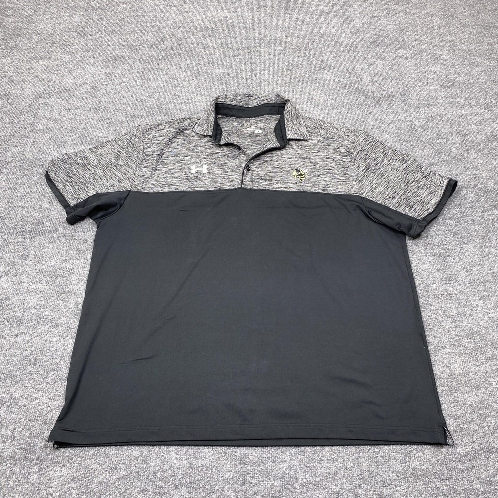 Georgia Tech Yellow Jackets Shirt Mens XL Black Short Sleeve Polo Under Armour